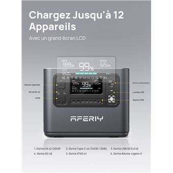 Estación de energía portátil AFERIY, batería Nomad de 1200 W/960 W