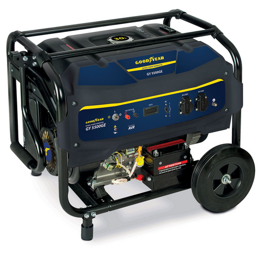 Generador 5500W Arranque eléctrico y manual OHV 4T Motor 13CV 389cm³ AVR Autonomía 8h GOODYEAR