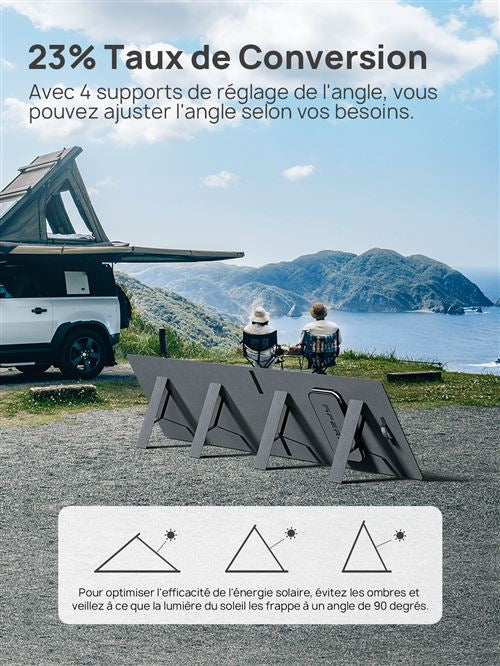 Panel solar portátil AFERIY 200W 22V, kit de panel solar monocristalino