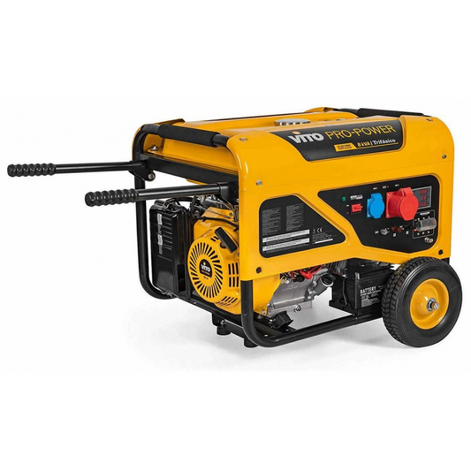 Generador Gasolina Trifásico y Monofásico 8kVA 4T 15CV Arranque Eléctrico AVR Autonomía 8h VITO