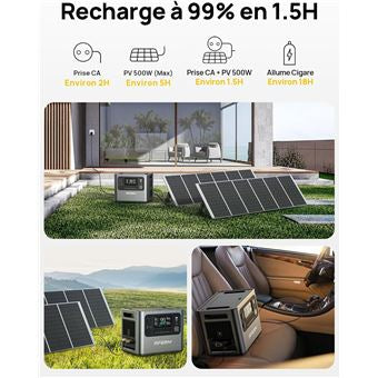 Generador eléctrico portátil AFERIY de 2400 W y 2048 Wh, estación de energía a batería